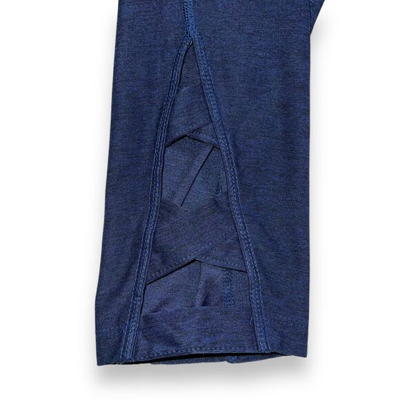 Apana Womens Leggings Athletic Workout Yoga Stretch Cutout Leg Pull On Blue 2X - Picture 4 of 10